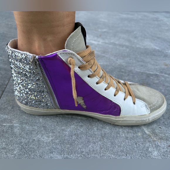 Lower 💲 TODAY ONLY Golden Goose Slides w/silver glitter - Picture 9 of 16